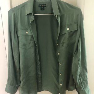 J. Crew Always Blythe Silk Button-Down Blouse